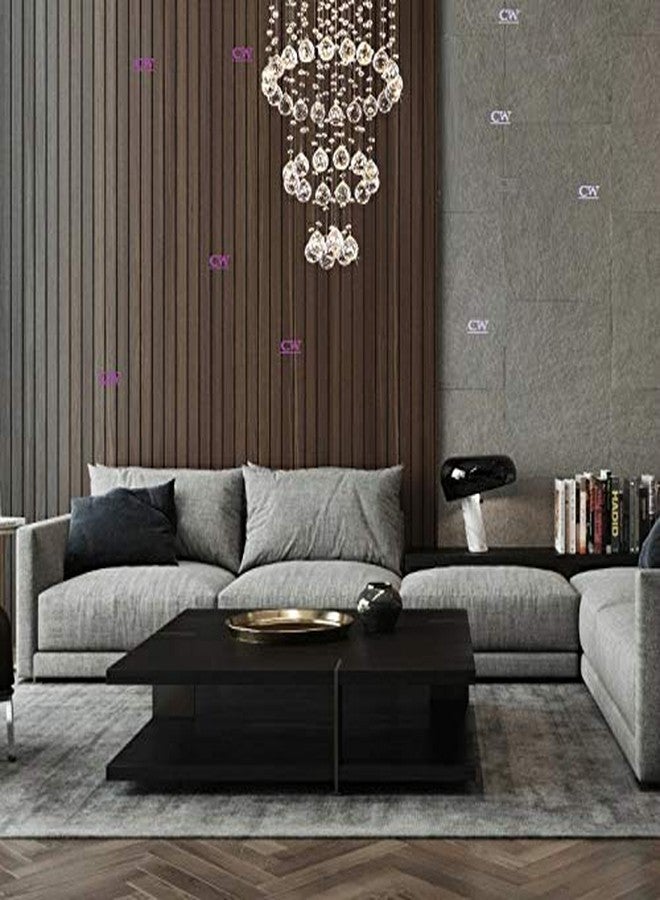 CRYSTA WORLD 4-Lights Modern Chandelier K9 Crystal Chandelier Light Fixture,Modern Flush Mount Ceiling Light Fixtures Raindrop Chandelier for Bedroom,Dining Room,Living Room,H18 x D12 - Image 2